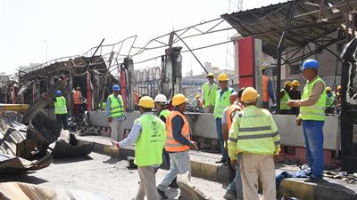 المقاولون العرب تتعهد بإصلاح محال معرض شباب مصر في أسرع وقت ممكن | صور