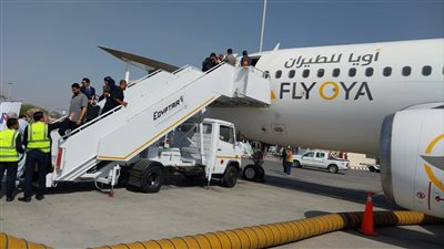 وصول أولى رحلات شركة FLY OYA الليبية إلى مطار برج العرب