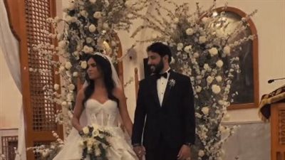 بعد انتهاء مراسم الزواج بالكنيسة.. يوسف ماجد الكدواني يحتفل بزفافه في أحد الفنادق | فيديو 