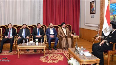 خلال استقبال رئيس تيار الحكمة العراقي.. البابا تواضروس يثمن دور الرئيس السيسي لبناء الدولة المصرية