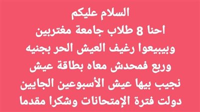 أهل كرم.. أبناء السويس يتفاعلون مع منشور لطلاب مغتربين لتوفير الخبز المدعم لهم