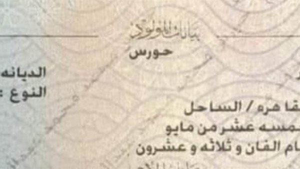 شهادة ميلاد