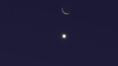يشاهد بالعين المجردة.. اقتران هلال القمر بكوكب المشتري يزين سماء الوطن العربي فجر غد الأربعاء