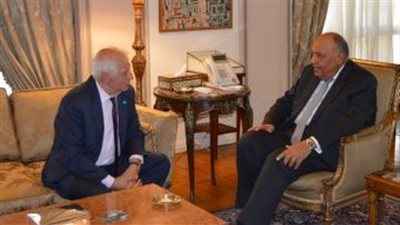 اجتماع ثنائي مغلق بين وزير الخارجية سامح شكري والممثل الأعلى للاتحاد الأوروبي
