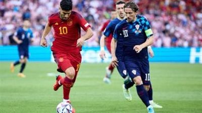 نتيجة الشوط الأول من مباراة إسبانيا وكرواتيا في نهائي دوري الأمم الأوروبية