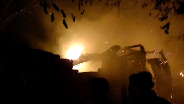 حريق 4 حظائر مواشي