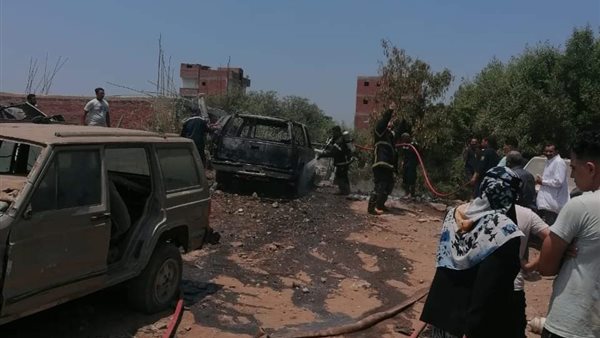 حريق سيارة بالمنوفية