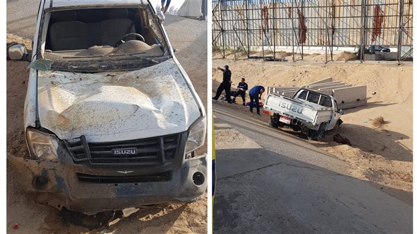 حادث انقلاب سيارة