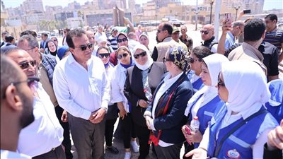 مستشفى سعاد كفافي الجامعي بجامعة مصر للعلوم والتكنولوجيا يشارك في مبادرة 100 يوم صحة 