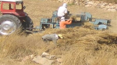 ماكينة درس القمح تلتهم يد مزارع أثناء عمله بالدقهلية 