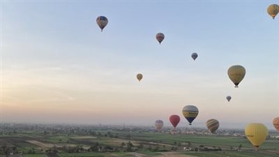 530 سائحا على متن 22 رحلة بالون بسماء الأقصر صباح اليوم