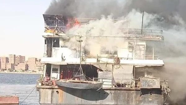 حريق مركب نيلي بالحوامدية