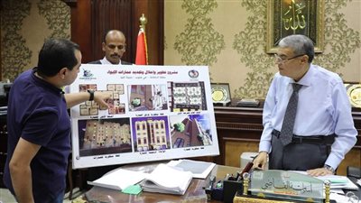محافظ المنيا يناقش الموقف التنفيذي لمشروع تطوير عمارات الإيواء بمنطقة السلخانة بالمنيا
