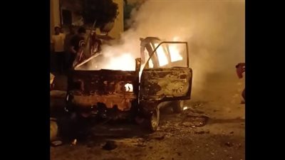 حريق سيارة مشروبات ساخنة بالحي 11 بالشيخ زايد | صور