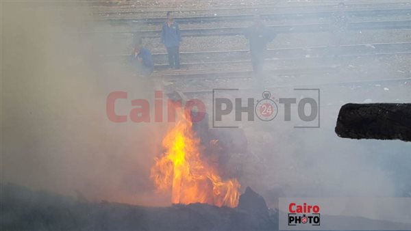 حريق مخلفات خشبية