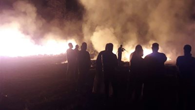 إخماد حريق في مصنع كتان على مساحة 40 فدانًا بالغربية (صور)