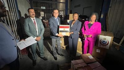 السفير المصري في غينيا يستقبل قافلة طبية مصرية ويسلم شحنة الأدوية والمستلزمات 