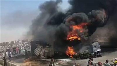 إصابة شخصين في انفجار تنك سيارة محملة بالوقود على طريق إسكندرية - مطروح