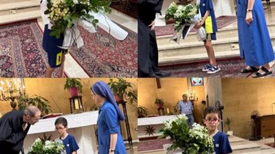 بالورود.. نجل جورج الراسي يشارك في قداس والده بالذكرى الأولى لوفاته