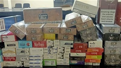 التحفظ على 2510 علب سجائر مجهولة المصدر بالقليوبية