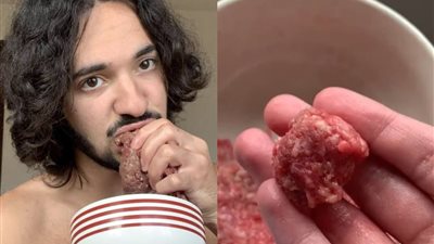 بلوجر يشرح سبب تناوله اللحوم النيئة بدلا من اتباعه نظاما غذائيا