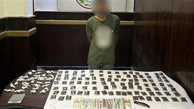 تجديد حبس تاجر مخدرات عثر بحوزته على هيروين وأستروكس بالمرج 