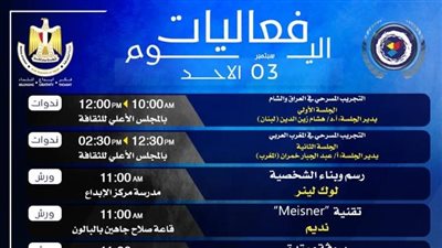 جلستان و7 عروض مسرحية في اليوم الثاني من فعاليات مهرجان القاهرة للمسرح التجريبي