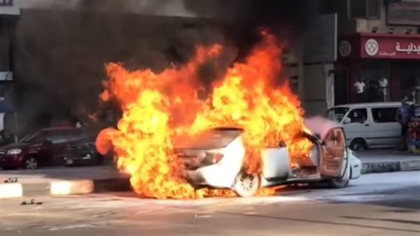 حريق تاكسي - أرشيفية