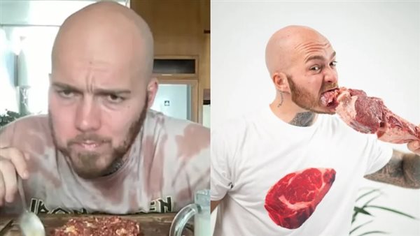 بلوجر يتناول اللحوم