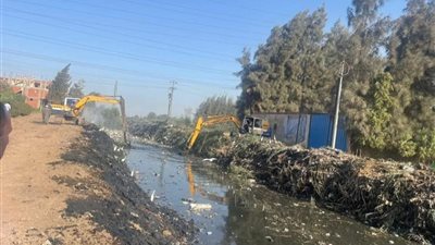 محافظ الدقهلية يوجه بتطهير مصرف بقطارس بمركز أجا من تراكمات القمامة