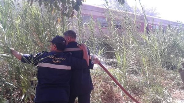 حريق في مخلفات بوص