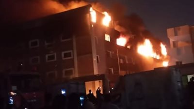 ارتفاع أعداد المصابين في حريق مصنع تريكو أي بي أي بالعبور إلى 15 مصابًا