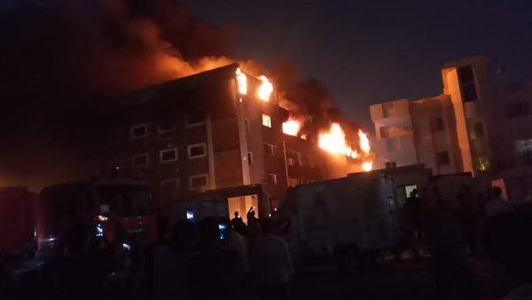 حريق مصنع العبور