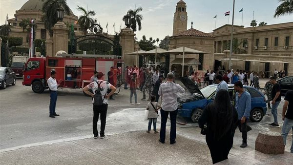 حريق محدود نشب بسيارة