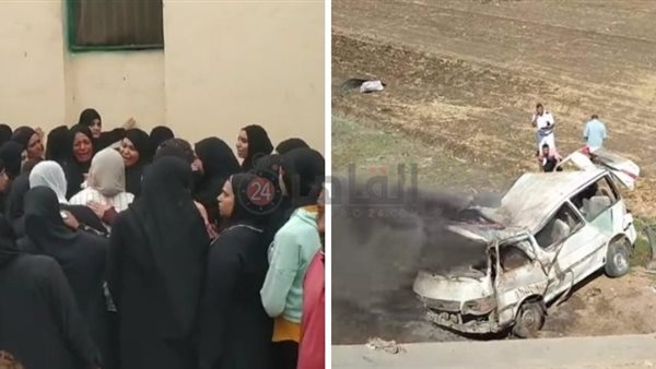 حادث انقلاب ميكروباص