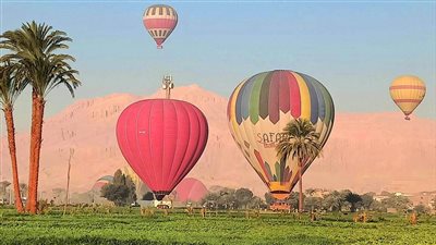 تحليق 70 رحلة بالون طائر على متنها 1600 سائح في سماء الأقصر | بث مباشر