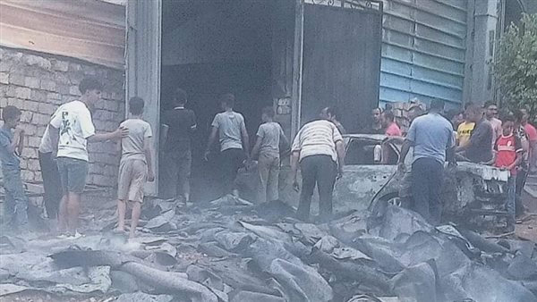 حريق مخزن أسفنج بالمنوفية