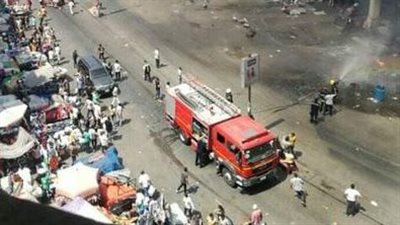 تفاصيل نشوب حريق داخل محل عطور في العتبة | بث مباشر