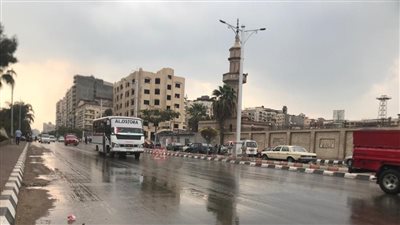 سقوط أمطار مفاجئة على مدينة المنصورة.. ودرجات الحرارة تسجل 30°