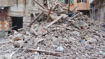 انهيار عقار مكون من 4 طوابق بالإسكندرية 
