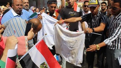 حرق علم إسرائيل في مسيرة طلابية داخل كلية التربية النوعية بالمنوفية احتجاجا على الأوضاع المأساوية بغزة |صور