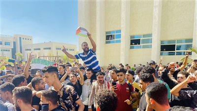 لا تطبيع ولا تهجير.. طلاب جامعة أكتوبر التكنولوجية: الأرض أرض فلسطين 