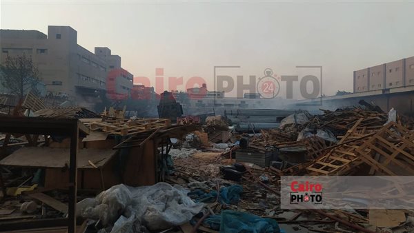 حريق مخزن كرتون