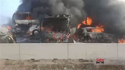 ارتفاع عدد ضحايا حادث الطريق الصحراوي إلى 32 متوفى و60 مصابا