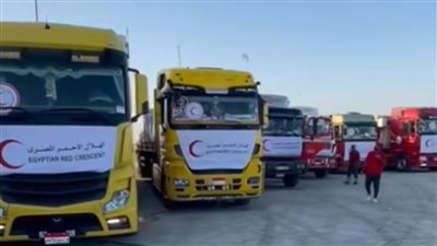 الهلال الأحمر: 118 شاحنة مساعدات عاجلة للشعب الفلسطيني حتى الآن.. وسلمنا الدفعة السابعة