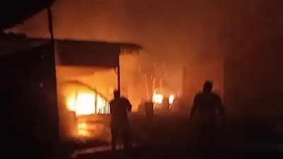 دون إصابات بشرية.. السيطرة على حريق كبير بـ 5 حظائر مواشٍ بإحدى قرى مركز ملوي في المنيا