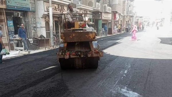 رصف الطرق بالمنيا