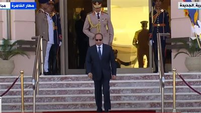 السيسي يستقبل الشيخ تميم بن حمد أمير قطر بمطار القاهرة