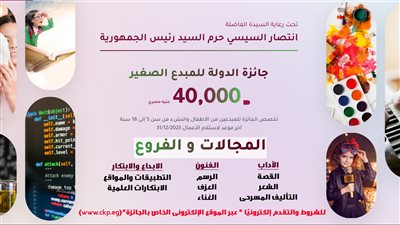 بقيمة 40 ألف جنيه.. محافظة الدقهلية تعلن عن جائزة الدولة للمبدع الصغير