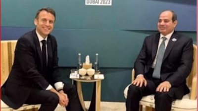 الرئيس السيسي ونظيره الفرنسي يبحثان عددا من القضايا الدولية والإقليمية